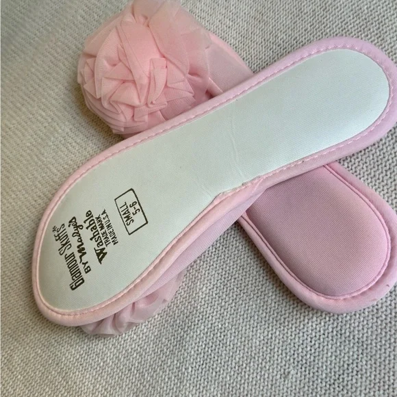 Vintage Madye's Pink Ruffle Glamour Skuffs Slippers Boudoir Size Small 5-6 WOW - Picture 7 of 12